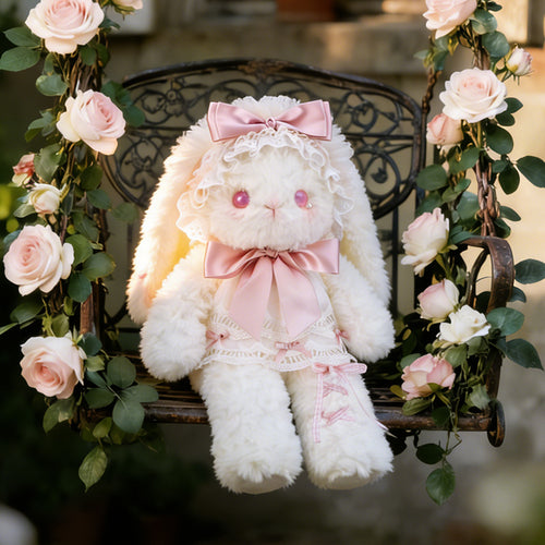 Cute bow bunny plush toy