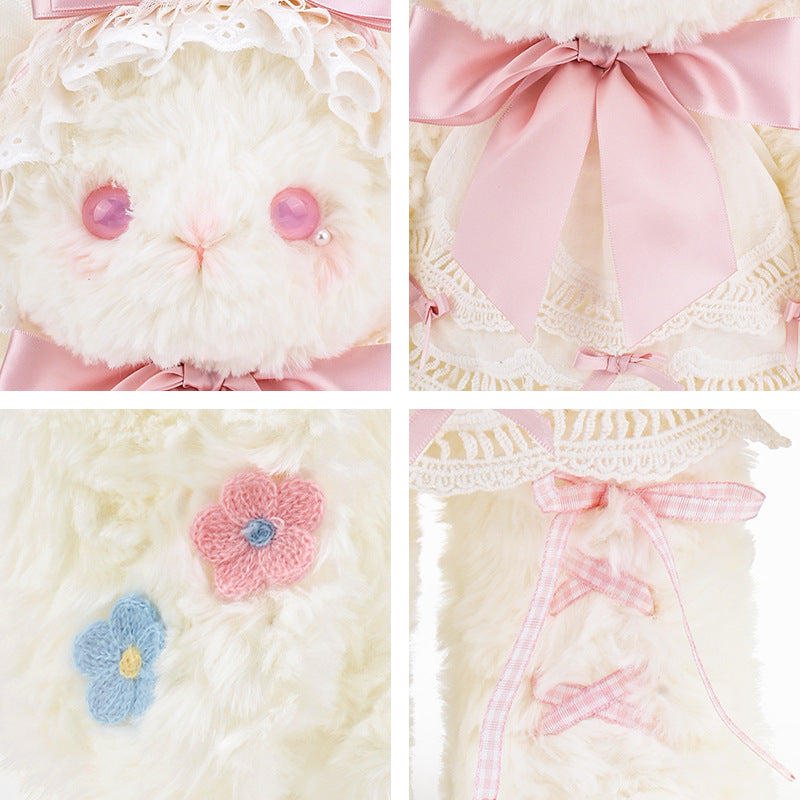 Cute bow bunny plush toy